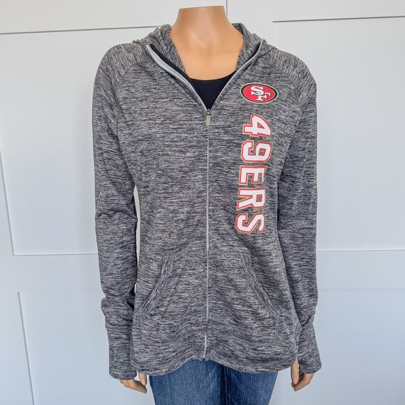 NFL Team SF 49ers Full Zip Hoodie Jacket by G-III 4Her Carls Bank-Gray-Medium - Picture 1 of 7